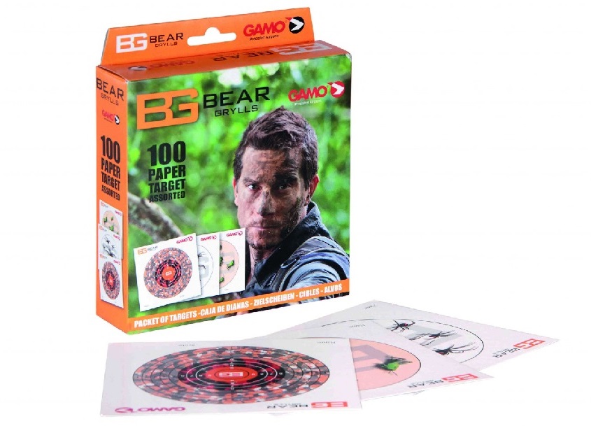 Bear Grylls ASSORTED Airgun Paper Targets 14x14 centimeter package 100 pieces